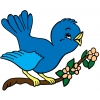 Disegno di Uccelli in Primavera a colori