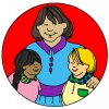 Disegno di Mamma e Figli a colori