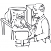 Disegno di Nonno e Nipote al PC da colorare