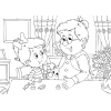Disegno di Nonna e Nipotina da colorare