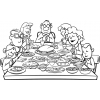 Disegno di Famiglia a Cena da colorare