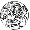 Disegno di Quadretto di Famiglia da colorare
