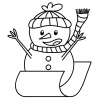 Disegno di Pupazzo di Neve in Slitta da colorare Disegno di Pupazzo di Neve in Slitta da colorare