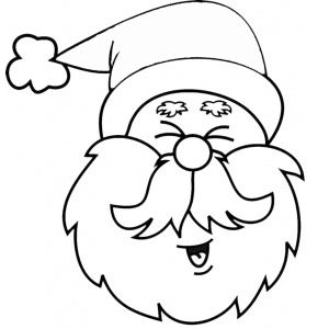 Disegno di Viso di Babbo Natale da colorare per bambini gratis