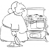 Disegno di Nonna in Cucina da colorare