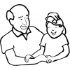 Disegno di Nonno e Nipote da colorare