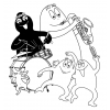 Disegno di Barbapapà e la Musica da colorare