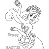 Disegno di Ariel Buona Pasqua da colorare