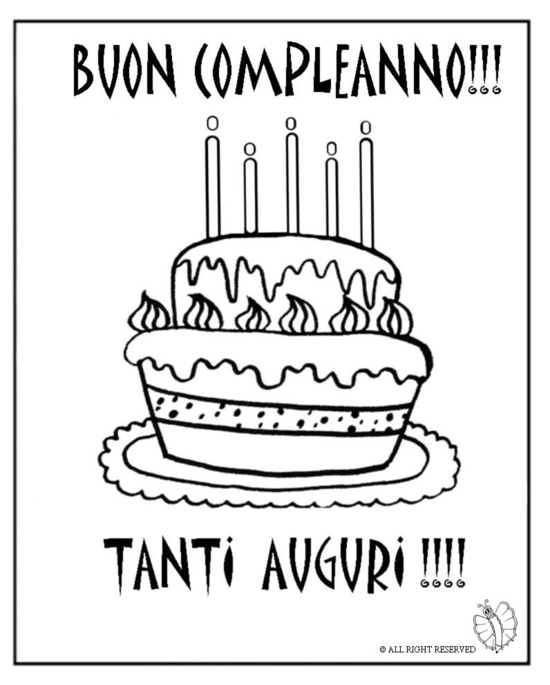 Biglietti Di Compleanno Da Colorare Per Bambini