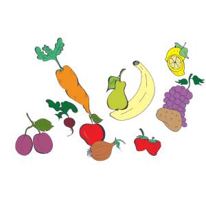 Disegno di Frutta e Verdura a colori