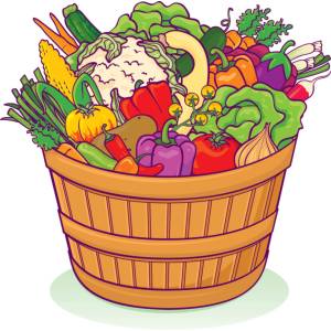Disegno di Cesto di Ortaggi e Verdure a colori