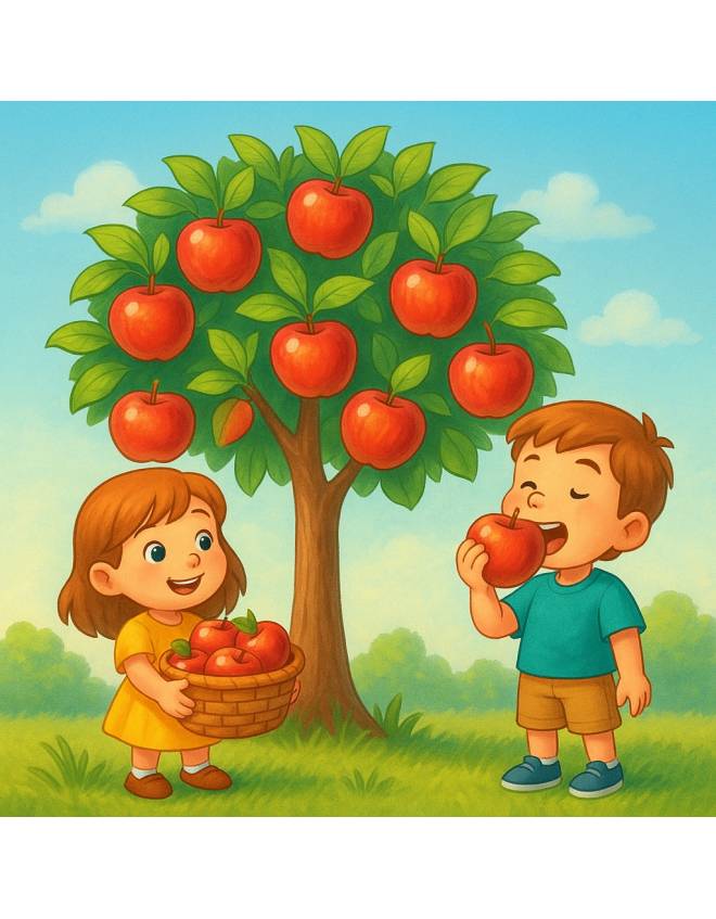 disegno di L' Albero delle Mele  a colori