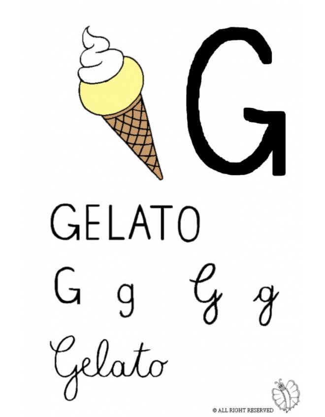 disegno di Lettera G di Gelato a colori