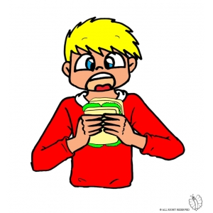 disegno di Bambino che Mangia a colori