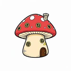 Disegno di Casa a Forma di Fungo a colori