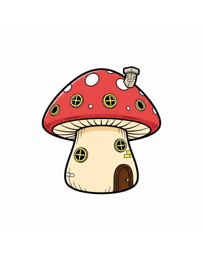 disegno di Casa a Forma di Fungo  a colori