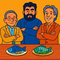 a colori Disegno di Chef Barbieri, Cannavacciuolo e Locatelli a colori
