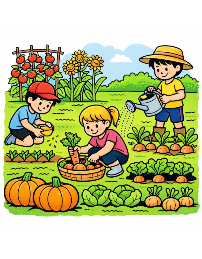 disegno di Coltivare un Orto a colori