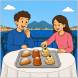 Disegno di Coppia che Mangia Dolci Napoletani a colori