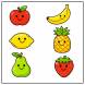 Disegno di Frutti con Faccine a colori