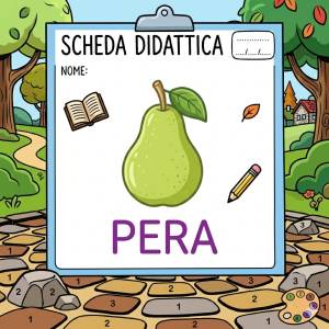 disegno di La Pera Scheda Didattica  a colori