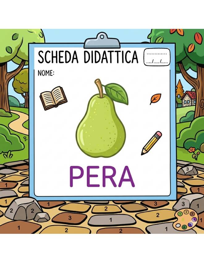 disegno di La Pera Scheda Didattica  a colori