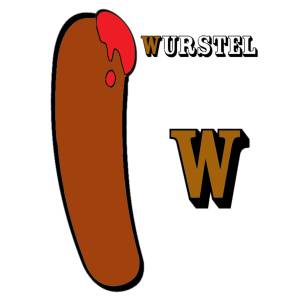 Disegno di Scheda Lettera W a colori