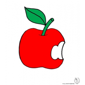 Disegno di Mela con Morso a colori