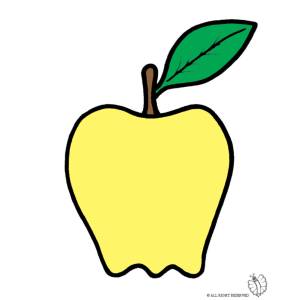 Disegno di Frutta Mela a colori