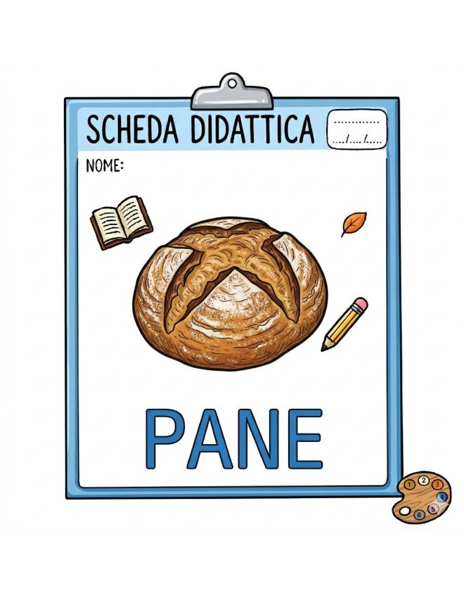 disegno di Il Pane Scheda Didattica  a colori