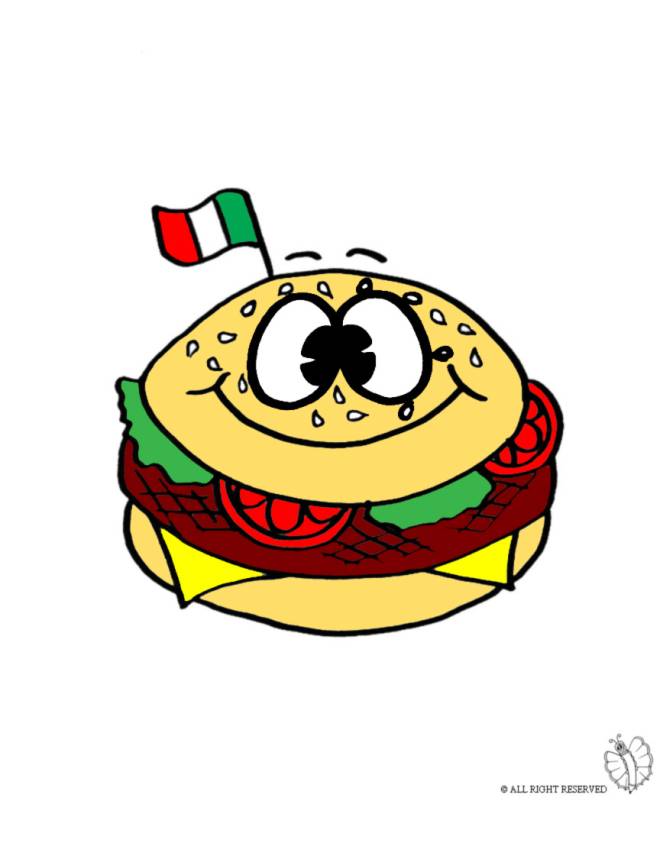 disegno di Panino Hamburger a colori