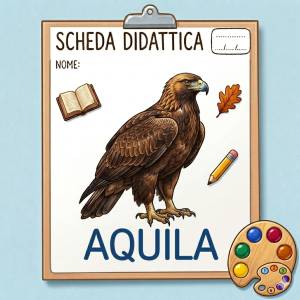 disegno di Scheda Didattica Aquila  a colori