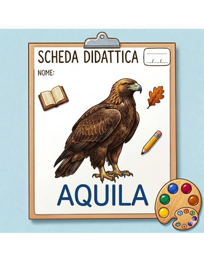 disegno di Scheda Didattica Aquila  a colori