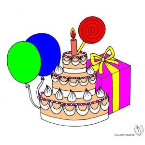 Disegno di Torta Compleanno con Lecca Lecca a colori