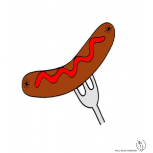 Disegno di Wurstel con Ketchup a colori