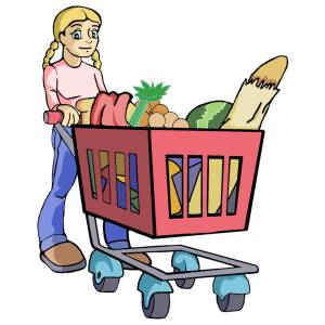 Disegno di Spesa al Supermercato a colori