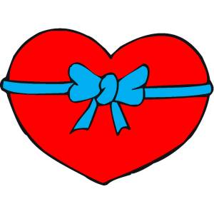 Disegno di Cuore con Fiocco a colori