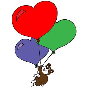 Disegno di Cuori Palloncini a colori