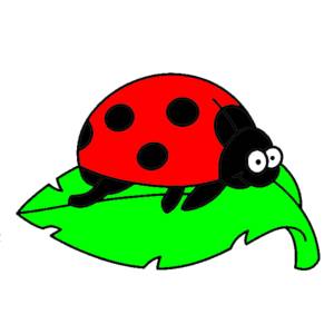 Disegno di Coccinella sulla Foglia a colori