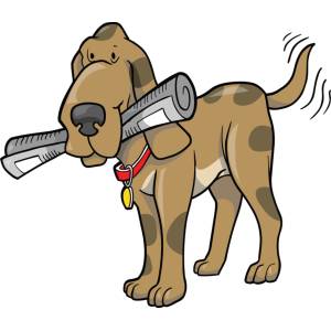 Disegno di Il Cane col Giornale a colori
