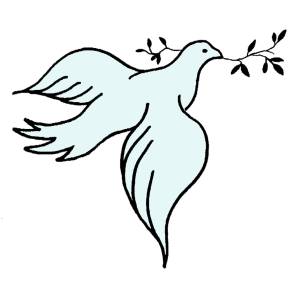 Disegno di Colomba della Pace a colori