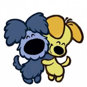 Disegno di Cuccioli di Cane Affettuosi a colori