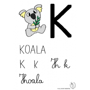 Disegno di Lettera K di Koala a colori