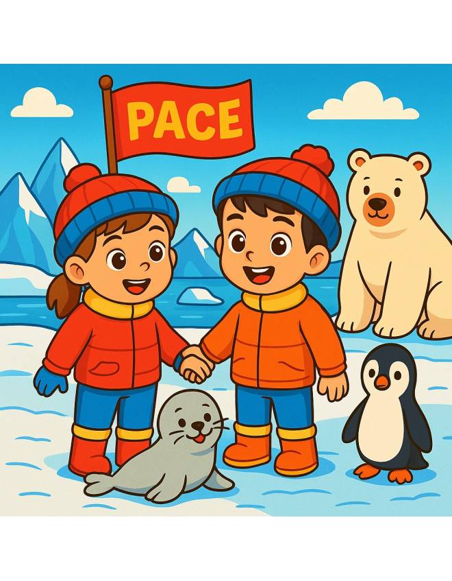 disegno di Animali al Polo a colori