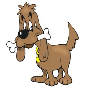 Disegno di Cagnolino con Osso a colori