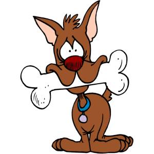 Disegno di Cane con Osso a colori