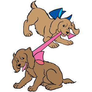 Disegno di Cuccioli di Coker a colori