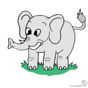 Disegno di Elefante a colori
