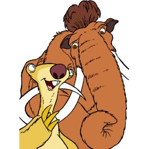 Disegno di Sid e Manny a colori