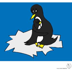 Disegno di Famiglia di Pinguini a colori